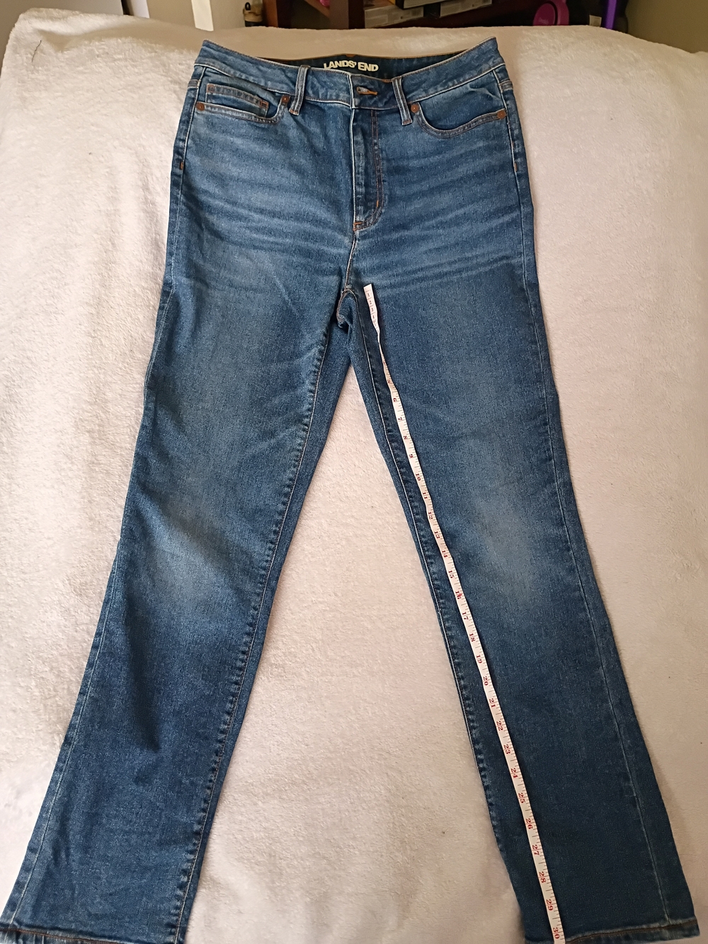 Lands' End Women's Blue Straight-Leg Jeans